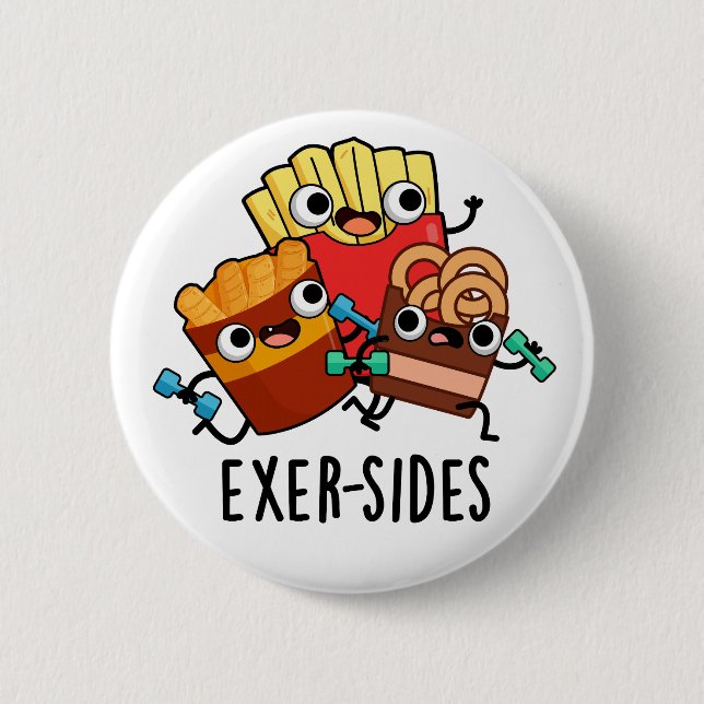 Badge Rond 5 Cm Exer-side Funny Exercice Pun (Devant)