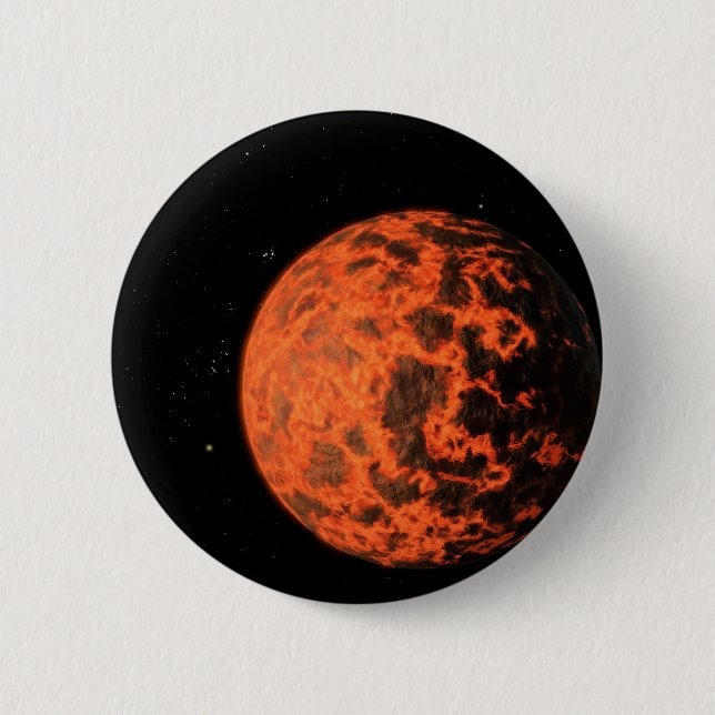 Badge Rond 5 Cm Exoplanet Ucf-1.01 Orbitant Une Étoile Appelée Gj  (Devant)