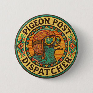 Badge Rond 5 Cm Expéditeur de Poste aux Pigeons - Logo Oiseau Avia
