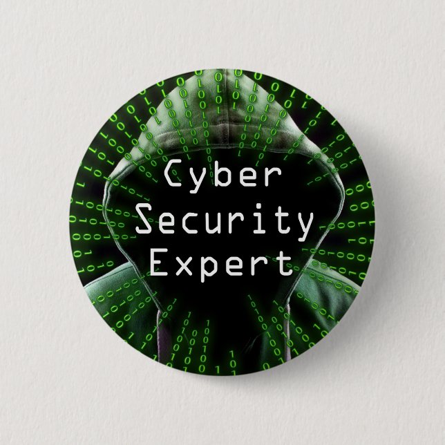 Badge Rond 5 Cm Expert en cybersécurité (Devant)