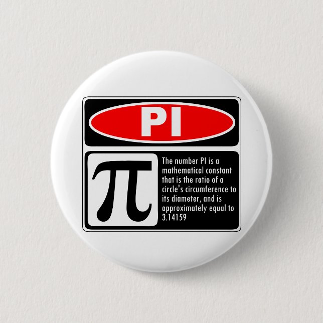 Badge Rond 5 Cm Explication de pi (Devant)
