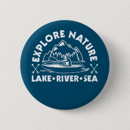 Badge Rond 5 Cm Explorez la nature : Kayaking Adventures