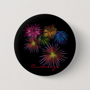Badge Rond 5 Cm Explosion de feux d'artifice Thunder_Cove