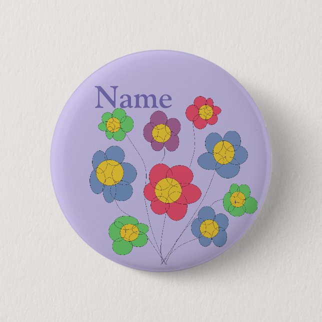Badge Rond 5 Cm explosion de fleur - badge/bouton (Devant)