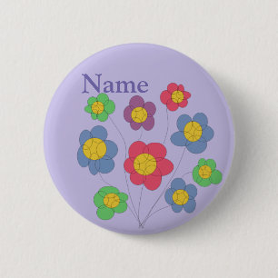 Badge Rond 5 Cm explosion de fleur - badge/bouton