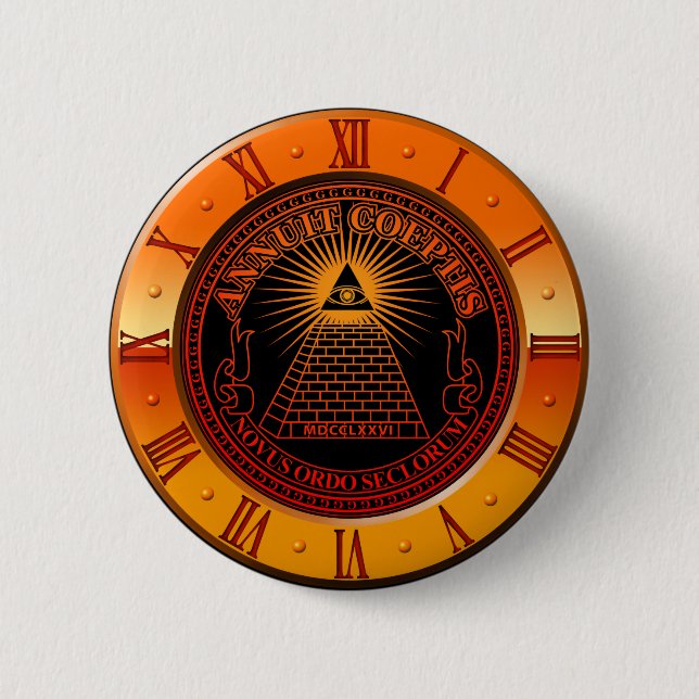 Badge Rond 5 Cm Eye of Providence clock (Devant)