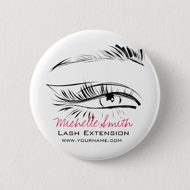Badge Rond 5 Cm Eye Sketch Mascara Lash Extension (Devant)