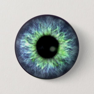 Badge Rond 5 Cm Eyeball Blue Green Cadeau Jolie