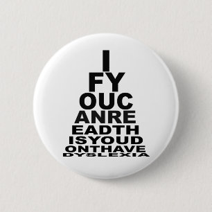 Badge Rond 5 Cm Eyechart drôle de plaisanterie