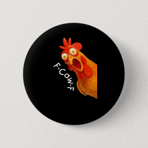 Badge Rond 5 Cm F-Caw-F Poulet Essentiel Minimaliste Propre