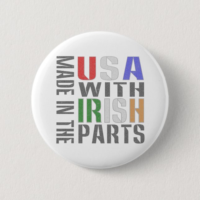 Badge Rond 5 Cm Fabriqué aux États-Unis pièces irlandaises (Devant)
