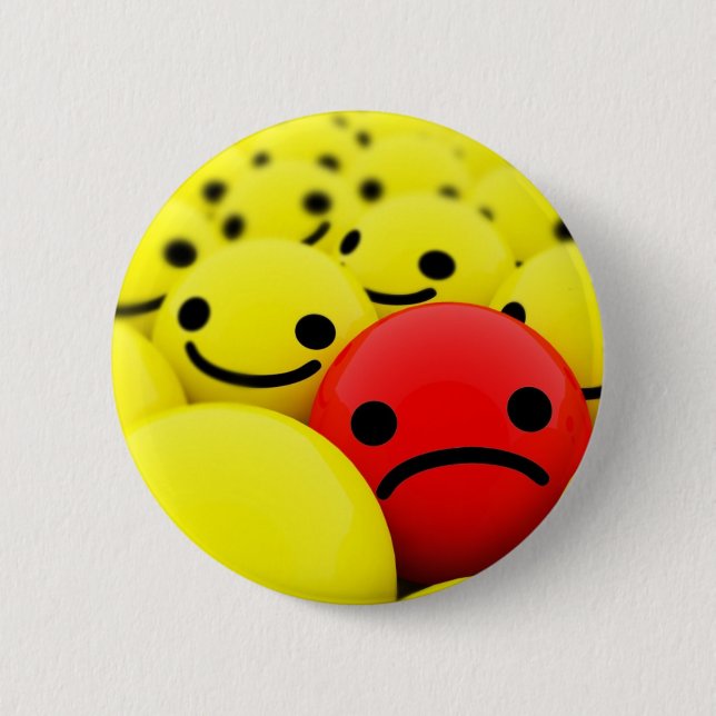 Badge Rond 5 Cm Face Emo (Devant)