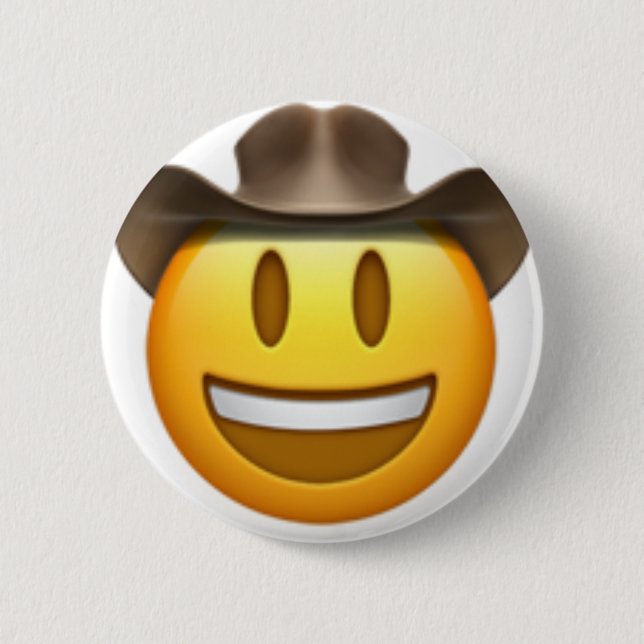 Badge Rond 5 Cm Face émoticône cowboy (Devant)