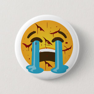 Badge Rond 5 Cm Face en pleurs - Sobbing, tristes larmes, pleurer