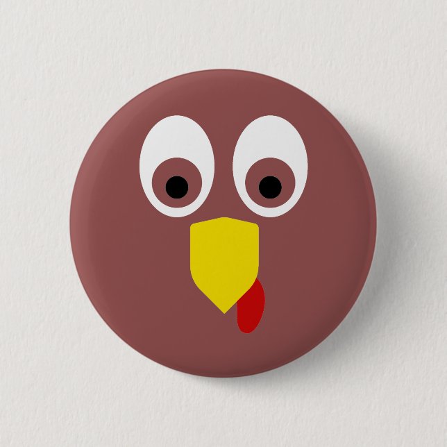 Badge Rond 5 Cm Face Turquie de l'action de grâces (Devant)