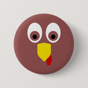 Badge Rond 5 Cm Face Turquie de l'action de grâces