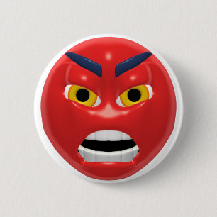 Badge Rond 5 Cm fâché rouge