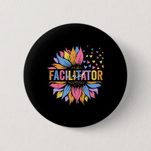 Badge Rond 5 Cm Facilitateur Ard Éducation Spéciale Tournesol 