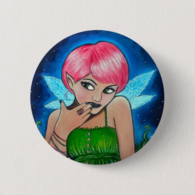 Badge Rond 5 Cm Faery magique de champignon (Devant)