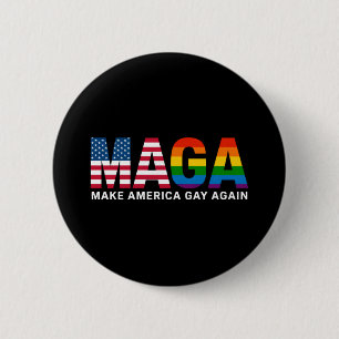 Badge Rond 5 Cm Faire de l'Amérique Gay à nouveau Fierté Gay 2025