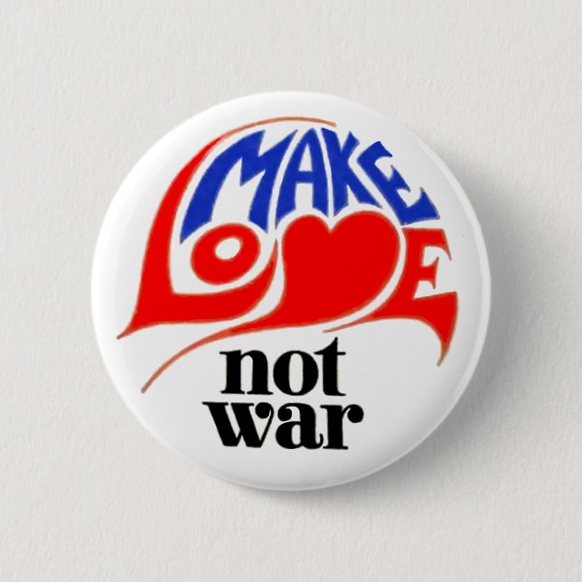 Badge Rond 5 Cm Faire de l'amour pas la guerre (Devant)