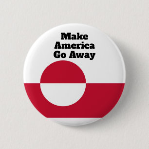 Badge Rond 5 Cm Faire disparaître l'Amérique - Drapeau du Groenlan