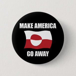 Badge Rond 5 Cm Faire disparaître l'Amérique - Groenland Flag Anti