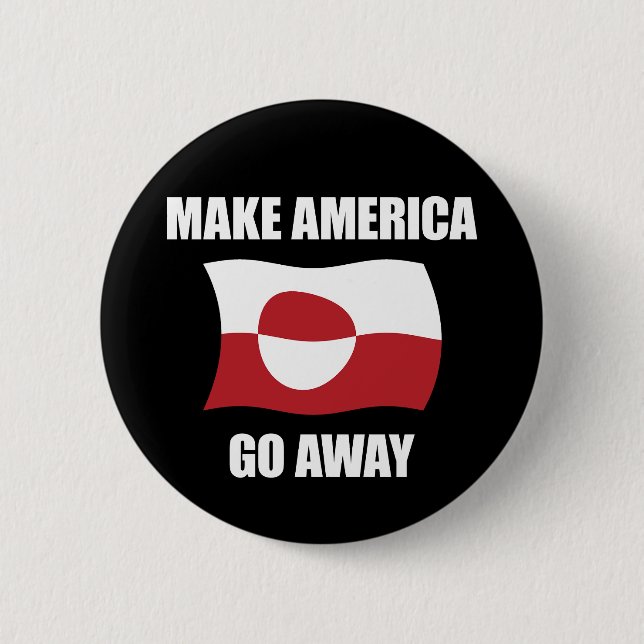 Badge Rond 5 Cm Faire disparaître l'Amérique - Groenland Flag Anti (Devant)