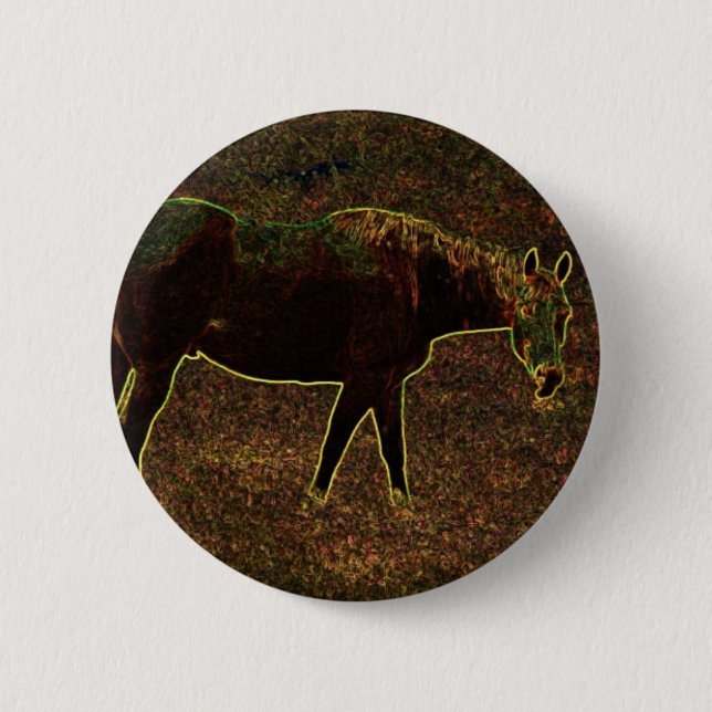 Badge Rond 5 Cm Faire du cheval autour (Devant)