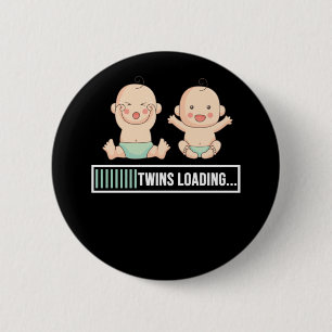 Badge Rond 5 Cm Faire-part de grossesse jumelle