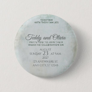 Badge Rond 5 Cm Faire-part de mariage floral à moulin à vent rusti