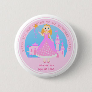 Badge Rond 5 Cm Fairytale Princess à Pink Birthaday