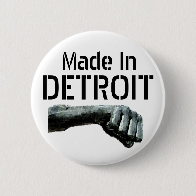 Badge Rond 5 Cm Fait à Detroit (Devant)