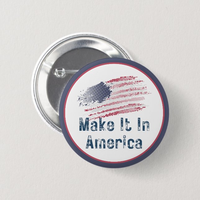 Badge Rond 5 Cm Faites-Le Styliser En Amérique (Devant & derrière)