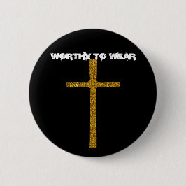 Badge Rond 5 Cm Faith Cross Gold - À Porter