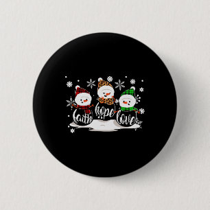Badge Rond 5 Cm Faith Hope Amour Bonhomme de Neige Noël Pyjama Mig