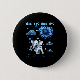 Badge Rond 5 Cm Faith Hope Fight Love Elephant Type 1 Diabète Awa