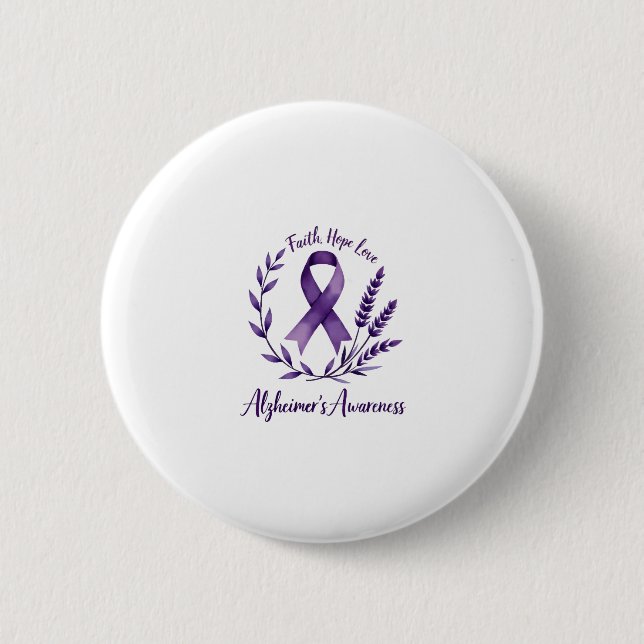 Badge Rond 5 Cm Faith Hope Love Alzheimer's Awareness Dragonfly (1 (Devant)