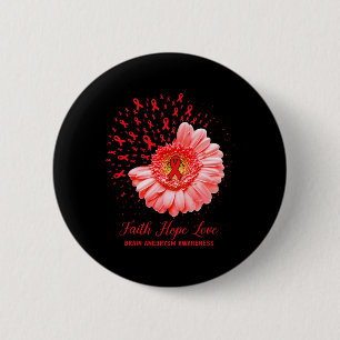 Badge Rond 5 Cm Faith Hope Love Cerveau Aneurysme Sensibilisation