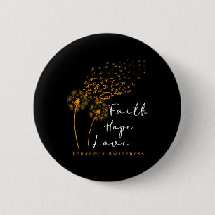 Badge Rond 5 Cm Faith Hope Love Dandelion Orange Ribbon Leukemia A