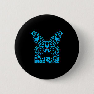 Badge Rond 5 Cm Faith Hope Love Diabetes Awareness _2
