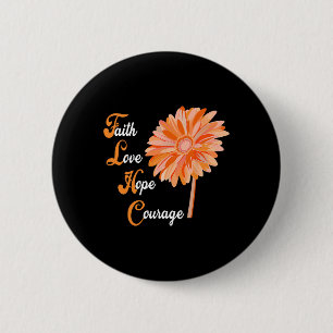 Badge Rond 5 Cm Faith Love Hope Courage Aml Leukemia Sensibilisati