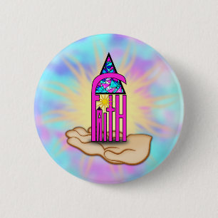 Badge Rond 5 Cm Faith ~ Steeple