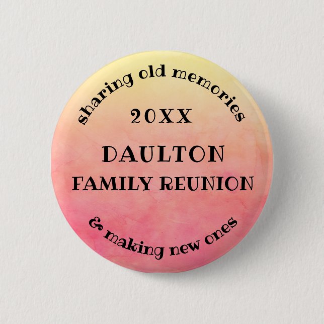Badge Rond 5 Cm Famille Datée Retrouvailles souvenirs Aquarelle So (Devant)