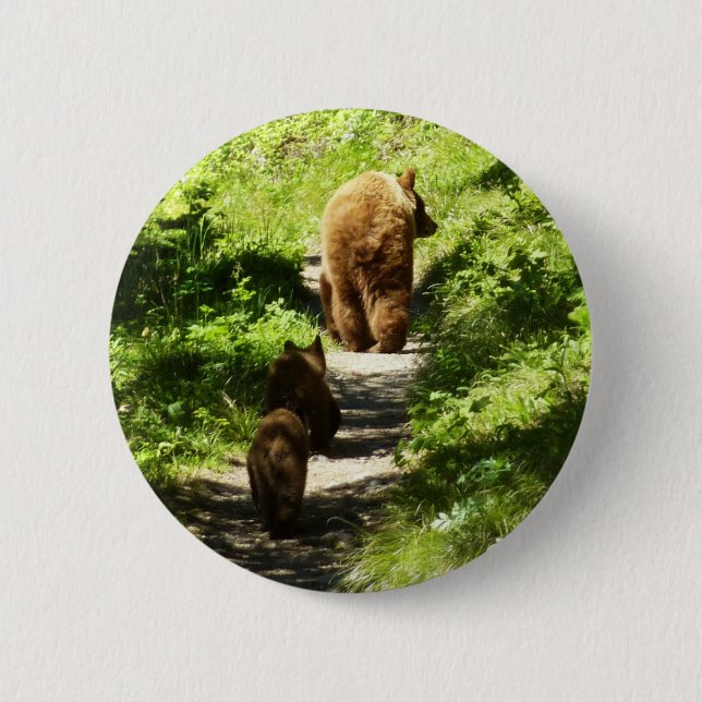 Badge Rond 5 Cm Famille d'ours Brown (Devant)