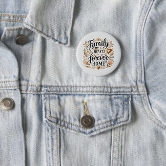 Badge Rond 5 Cm 🏡 Famille est la maison de mon coeur