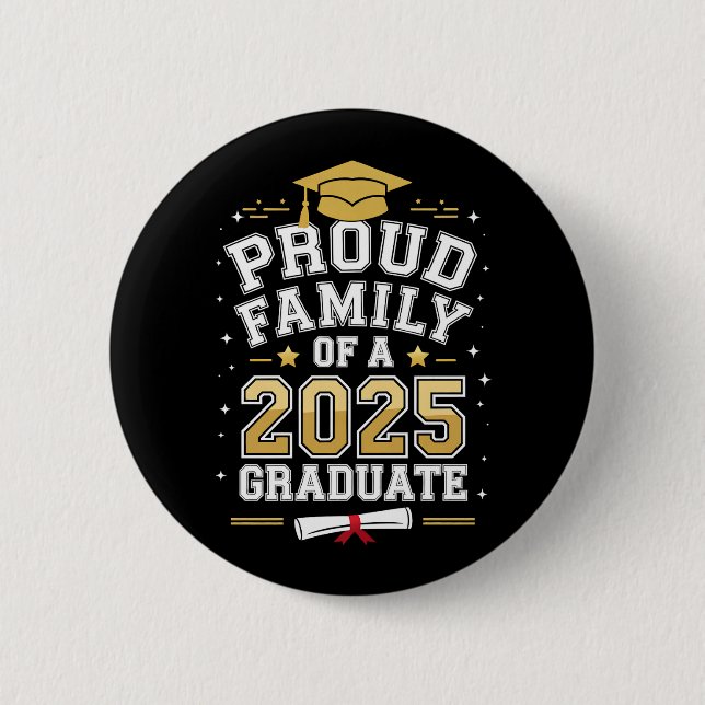 Badge Rond 5 Cm Famille Fière D'Un Diplôme De 2025 (Devant)