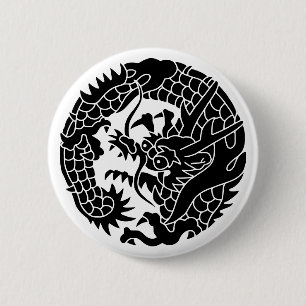 Badge Rond 5 Cm Famille Japonaise Crest-Dragon