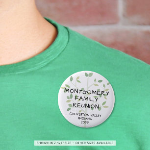 Badge Rond 5 Cm Famille Réunion Moderne Arbre Familial Personnalis