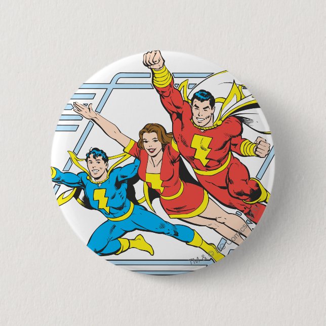 Badge Rond 5 Cm Famille SHAZAM (Devant)